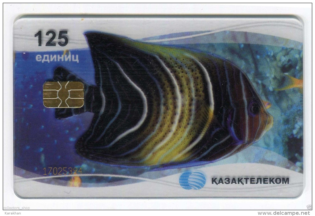 KAZAKHSTAN: KAZAKH TELECOM Phone Card W/chip TRANSPARENT Card FISHES 125 Units - Fish