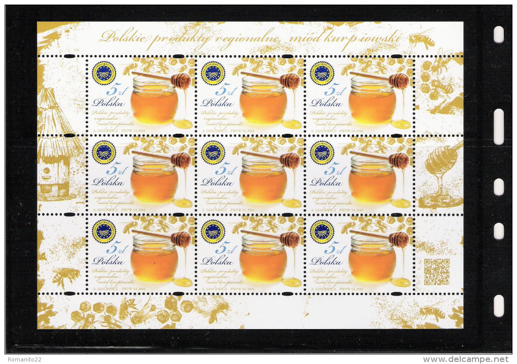 Poland 2016, S/s ,MNH  Bees Apiculture Abeilles Beekeeper Apiculteur Honey Miel  Beehive Ruche - Abejas