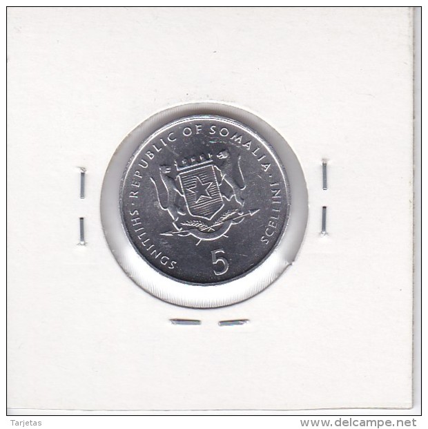 MONEDA DE SOMALIA DE 5 SHILLINGS DEL AÑO 2002 DE LA FAO (ELEFANTE-ELEPHANT) - Somalia