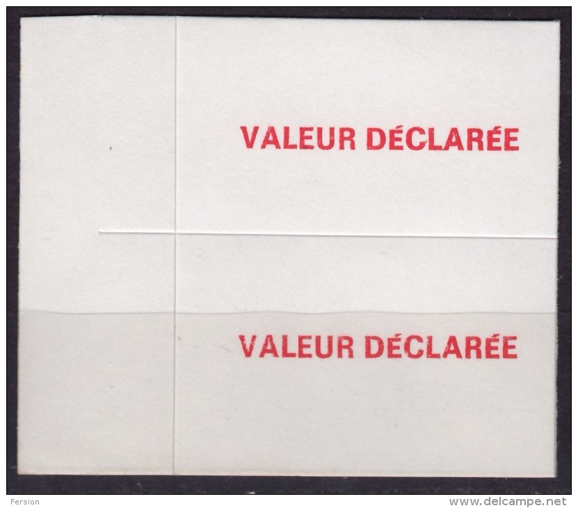 Valeur Déclarée - Value Letter - Self Adhesive Postal LABEL VIGNETTE - 1980´s Yugoslavia - Not Used - Officials