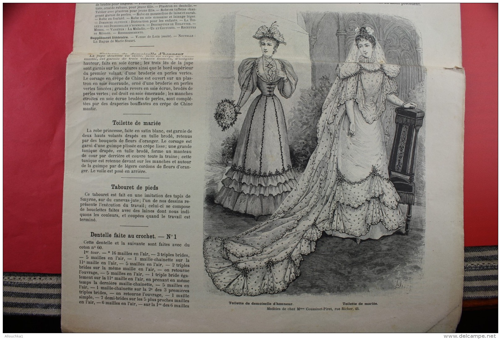 JUIL 1893 "LA MODE ILLUSTREE "LOISIRS CREATIFS MODE MODELE TRAVAUX AIGUILLE COLLECTION BRODERIE DESSINS LADY'S - Autres & Non Classés