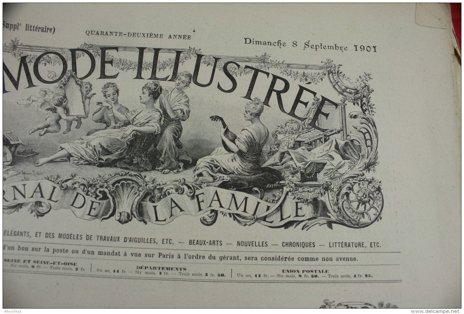 SEP 1901 "LA MODE ILLUSTREE "LOISIRS CREATIFS MODE MODELE TRAVAUX AIGUILLE COLLECTION BRODERIE DESSINS LADY'S - Other & Unclassified