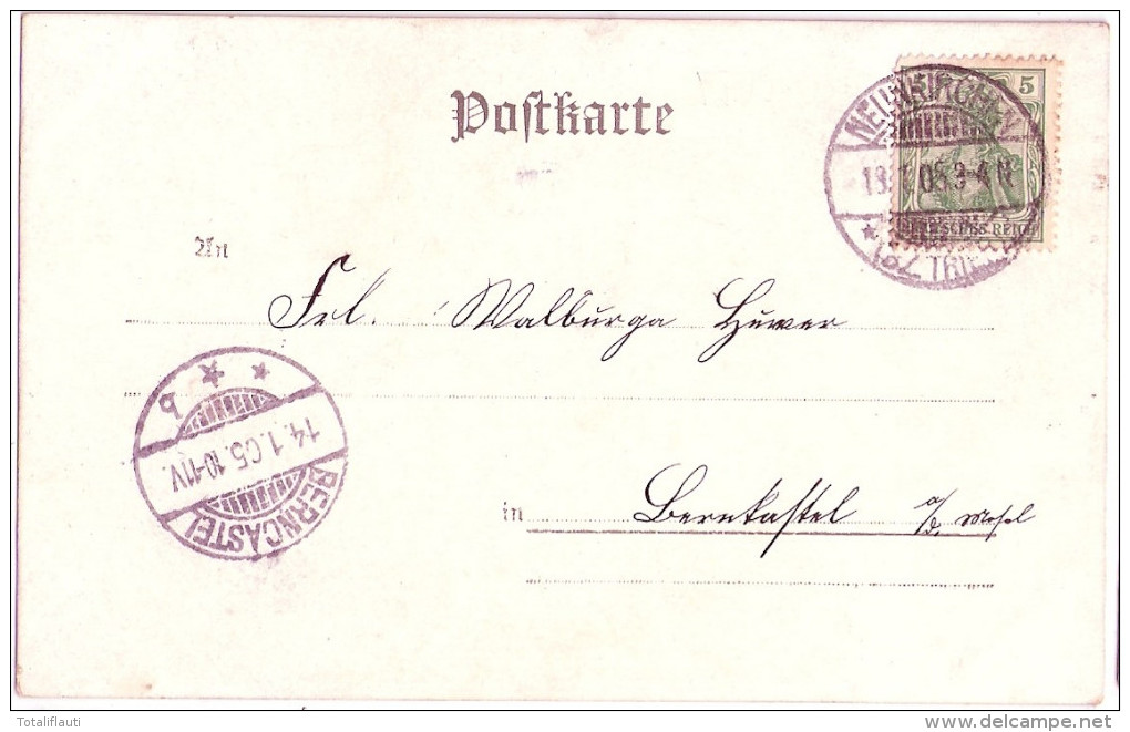 Gruss Aus NEUNKIRCHEN Bz Trier Real Gymnasium Passepartout Karte 13.1.1905 Gelaufen - Kreis Neunkirchen