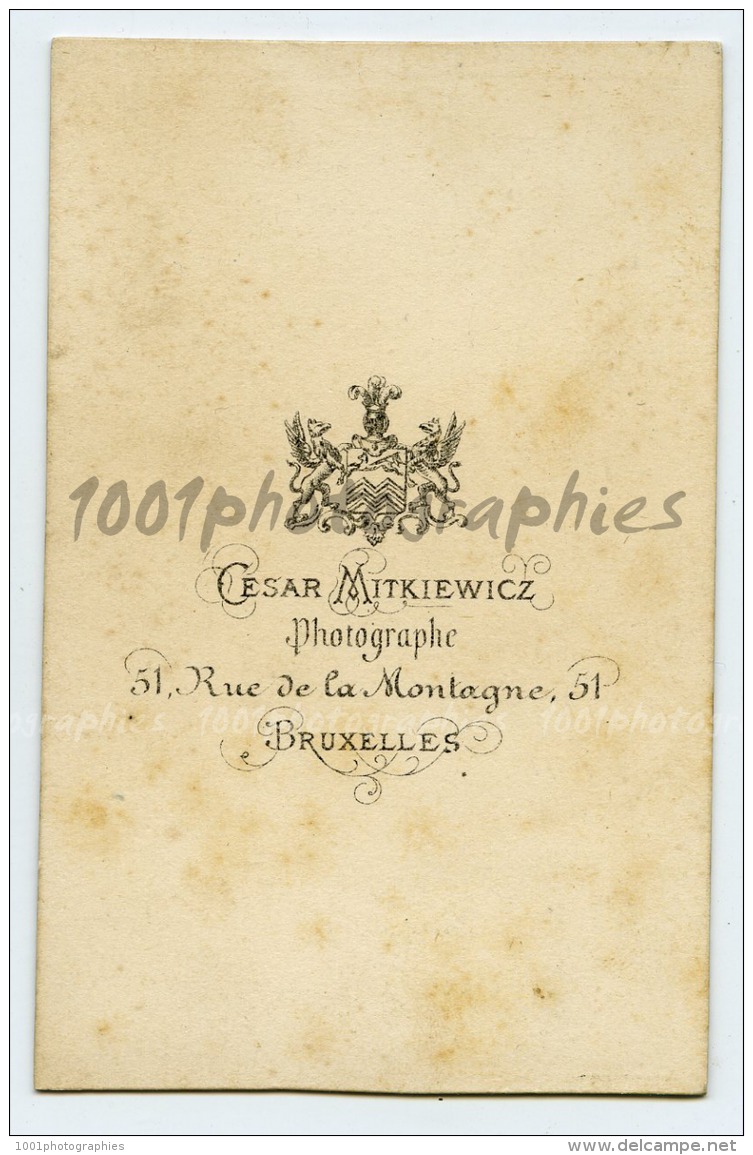 CDV César Mitkiewicz Photographie, Bruxelles. Portrait D&#039;un Académicien. - Autres & Non Classés