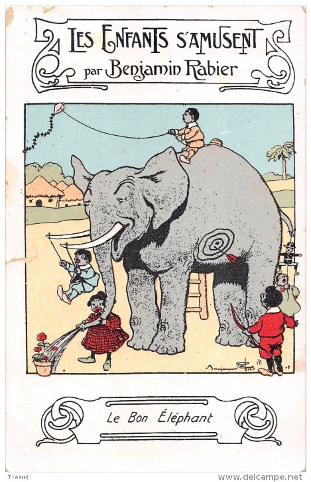 Illustrateur " Benjamin RABIER "  -  Pièces De Choix  -  Eléphant - Publicité " Jouet Frères " De TOURS - Rabier, B.