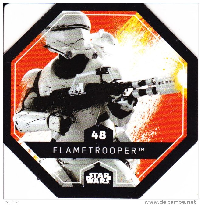 STAR WARS 2015 Vignette Jeton Image Carte LECLERC Disney Numéro 48 FLAMETROOPER - Episodio I