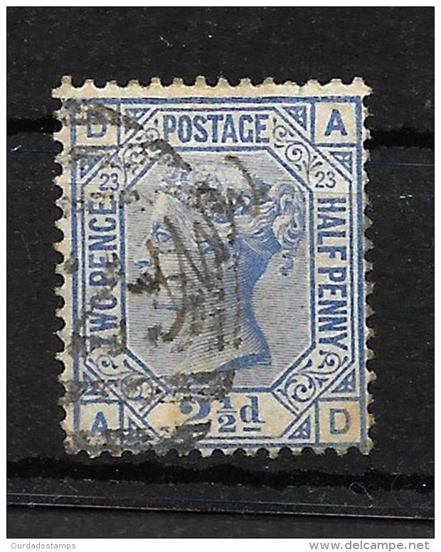 Great Britain 1880 QV 2.5d Blue, Plate 23, Condition As Scan (4547) - Used Stamps