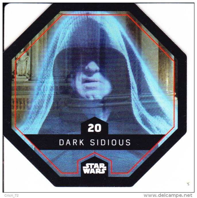 STAR WARS 2015 Vignette Jeton Image Carte LECLERC Disney Numéro 20 DARK SIDIOUS - Episode I