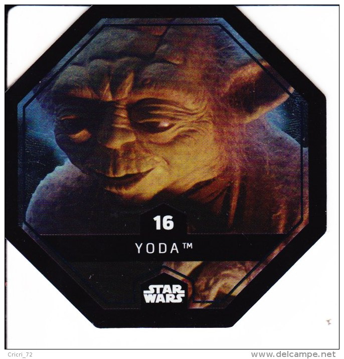 STAR WARS 2015 Vignette Jeton Image Carte LECLERC Disney Numéro 16 YODA - Episodio I