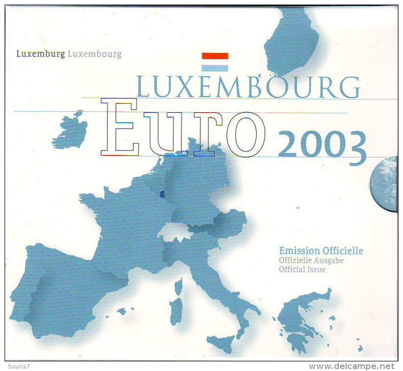 COFFRET OFFICIEL 2003 LUXEMBOURG 8 Pièces Officielles 1 Ct à 2 Euros - NEUF - Plaquette En 3 Volets Dans Son Coffret - Luxemburg