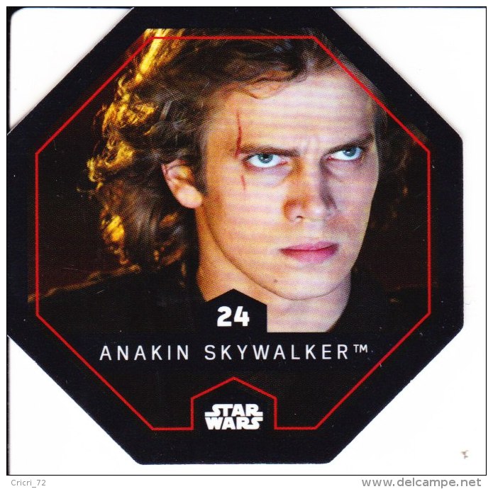 STAR WARS 2015 Vignette Jeton Image Carte LECLERC Numéro 24 ANAKIN SKYWALKER - Episodio I