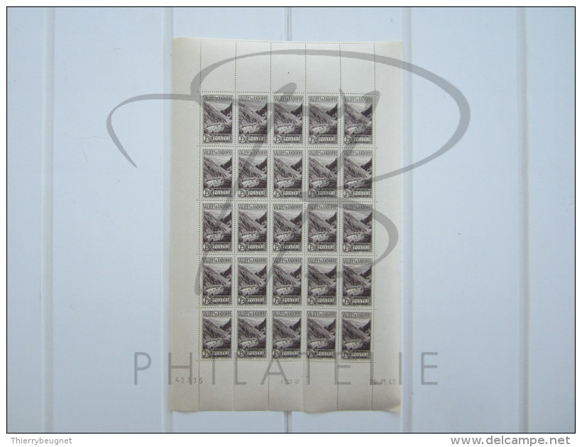 VEND BEAUX TIMBRES D ´ ANDORRE N°78 , EN FEUILLES ENTIERES , XX !!!! - Unused Stamps