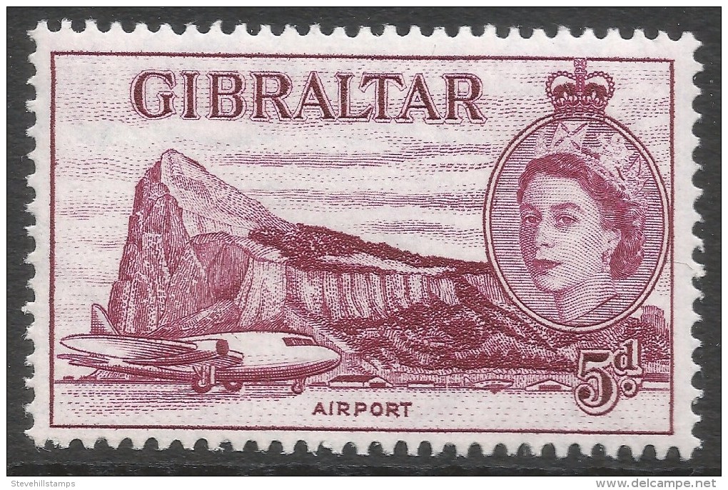 Gibraltar. 1953-59 QEII. 5d MH. SG152 - Gibraltar