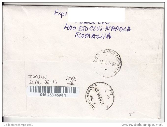 45704- SCOUTS, N. GRIGORESCU, JESUS' RESURRECTION, ANASTASE DRAGOMIR, STAMPS ON REGISTERED COVER, 2014, ROMANIA - Storia Postale