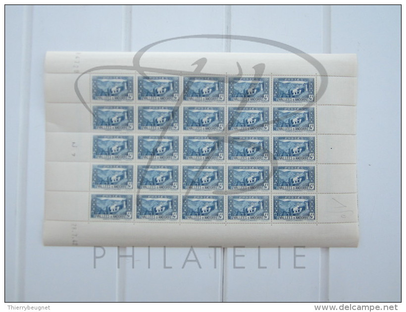 VEND BEAUX TIMBRES D ´ ANDORRE N°89 , EN FEUILLE ENTIERE , XX !!!! - Unused Stamps