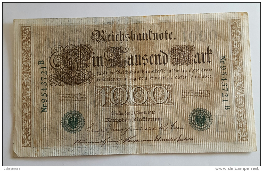 Billet/Allemagne/1000 Reichsbanknote/avril 1910 - 1.000 Mark