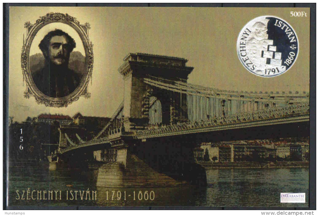 Hungary 2011. István Széchenyi - Bridge Nice Commemorative Sheet - Herdenkingsblaadjes