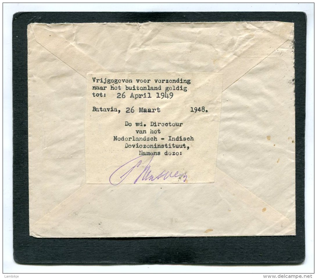 Nederlands-Indië Brief 1949 Batavia Centrum Deviezeninstituut - Netherlands Indies