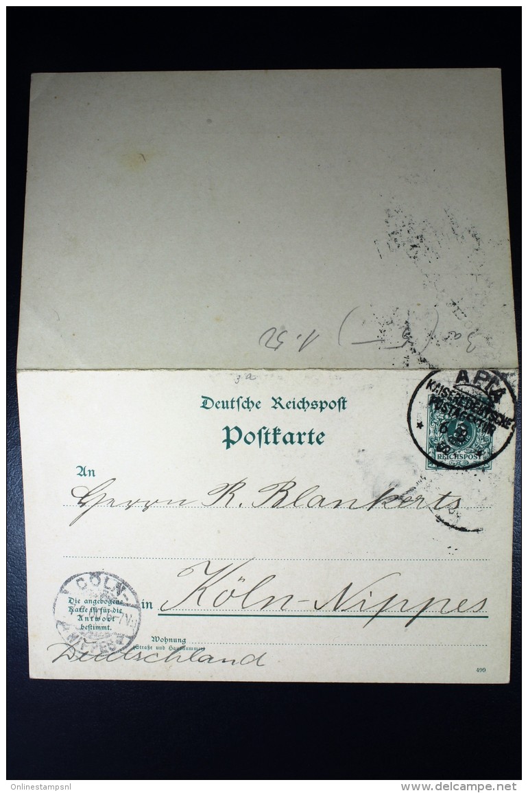 Samoa Postkarte  P3 Apia To Köln - Samoa