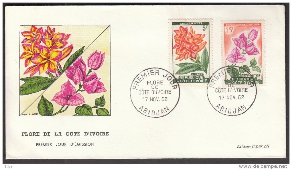 Ivory Coast Abidjan 1962 / FDC / Flowers - Altri & Non Classificati