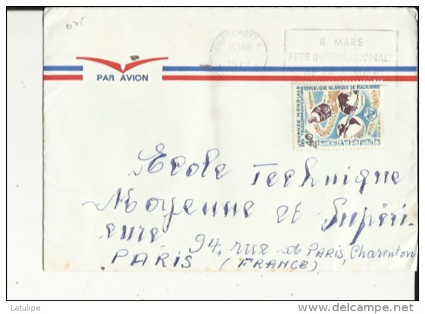 Enveloppe Timbrée De Exp: Mr...Adressée Mr Directeur De L´Ecole Technique De Charenton-Paris 94 - Mauritanie (1960-...)