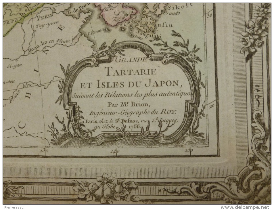 CARTE GRANDE TARTARIE ET ISLES DU JAPON PAR BRION DE LA TOUR 1766 - Cartes Géographiques