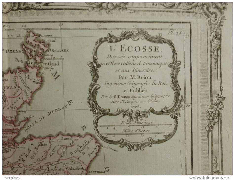 CARTE L ECOSSE PAR BRION DE LA TOUR 1766 - Carte Geographique