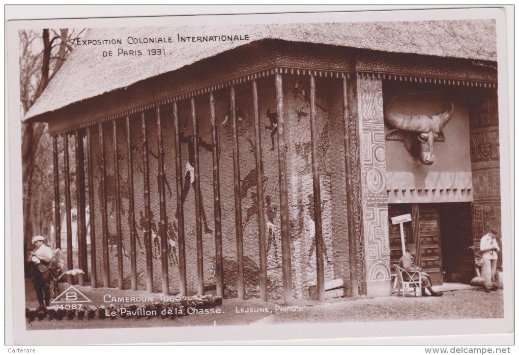 Cpa,1931,exposition Coloniale Internationale De Paris,afrique,cameroun,togo,le Pavillon De La Chasse - Camerun