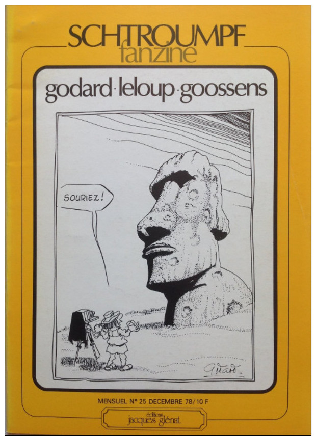 No PAYPAL !! : Schtroumpf 25 Fanzine Godard (Statue île De Paques) Leloup Yoko Tsuno , Goossens ,Etc..Éo Glénat ©.1978 - Autre Magazines