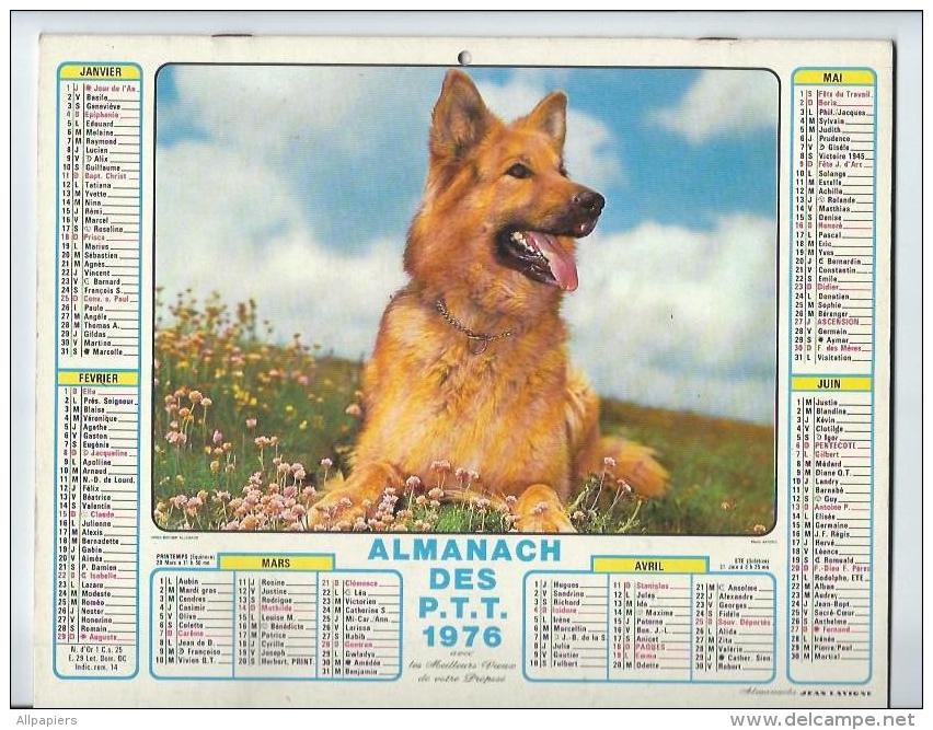 Calendrier Almanach Des P.T.T De 1976 Complet - Grand Format : 1971-80