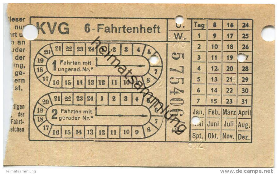 Kassel - KVG 6-Fahrtenheft - Europe