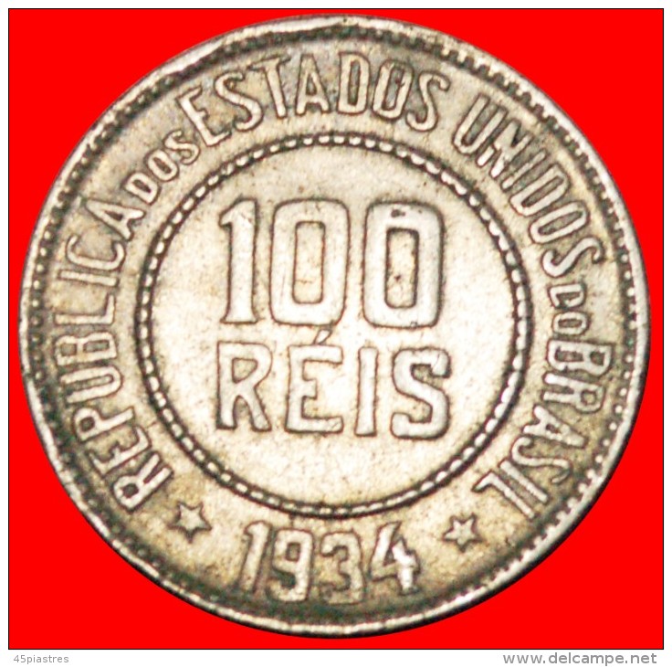 § 21 STARS: BRAZIL &#9733; 100 REIS 1934! LOW START&#9733; NO RESERVE! - Brasilien