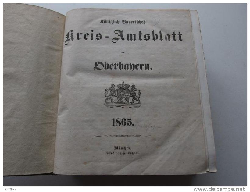 4 Bde. Königlich Bayerisches Kreis-Amtsblatt Jahrgang 1858-1878 , Oberbayern !!! - Traunstein