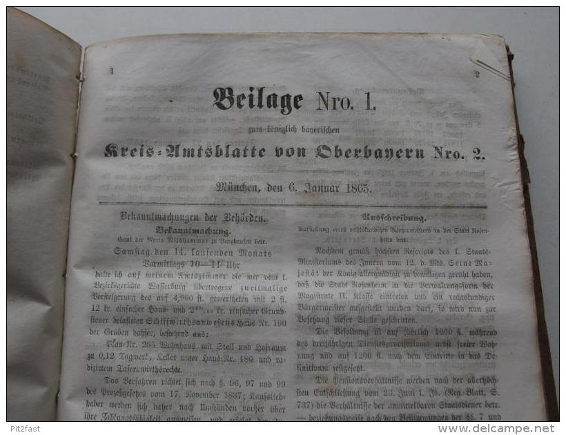 4 Bde. Königlich Bayerisches Kreis-Amtsblatt Jahrgang 1858-1878 , Oberbayern !!! - Traunstein