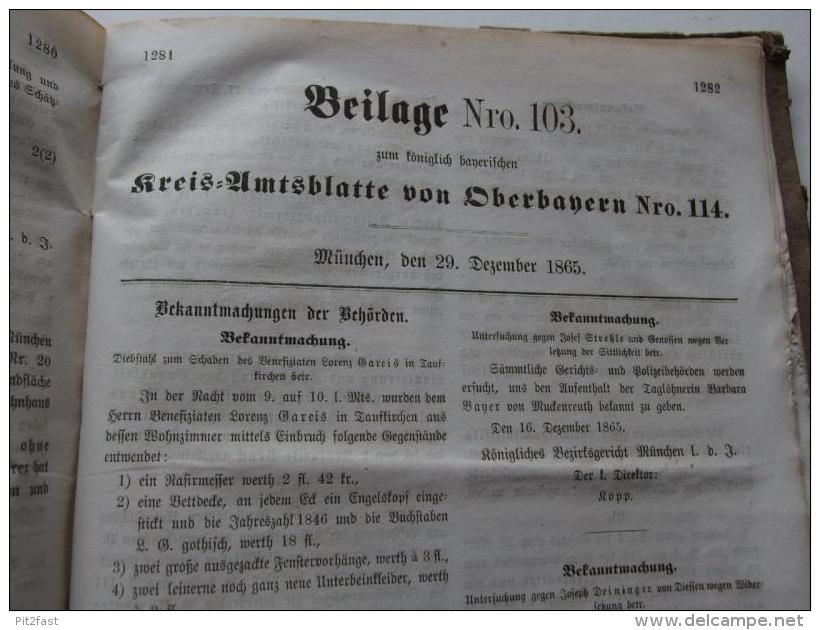 4 Bde. Königlich Bayerisches Kreis-Amtsblatt Jahrgang 1858-1878 , Oberbayern !!!