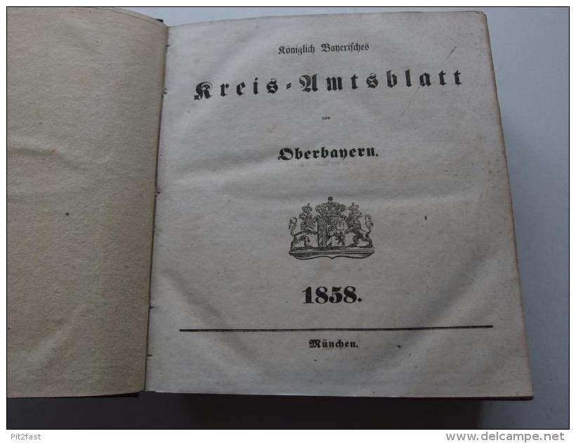 4 Bde. Königlich Bayerisches Kreis-Amtsblatt Jahrgang 1858-1878 , Oberbayern !!!