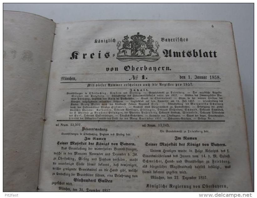 4 Bde. Königlich Bayerisches Kreis-Amtsblatt Jahrgang 1858-1878 , Oberbayern !!!