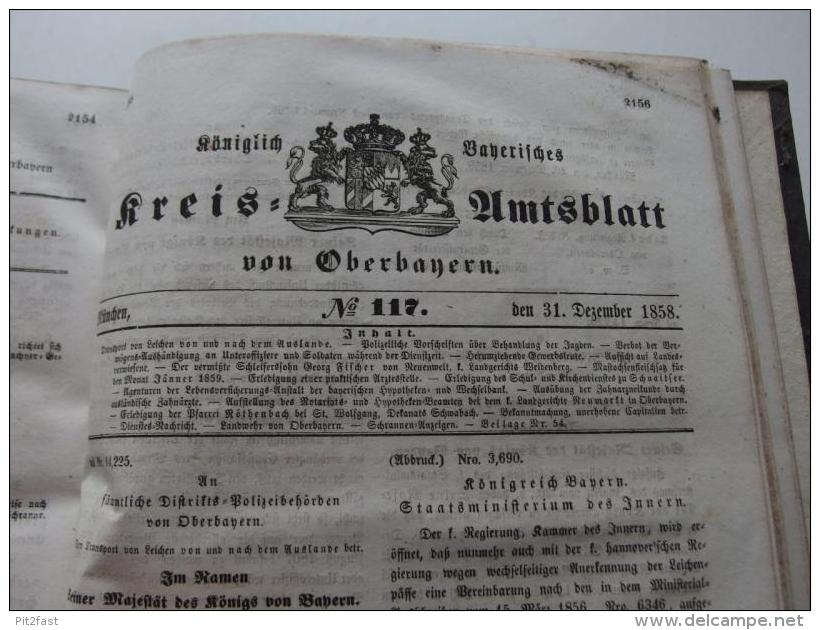 4 Bde. Königlich Bayerisches Kreis-Amtsblatt Jahrgang 1858-1878 , Oberbayern !!!