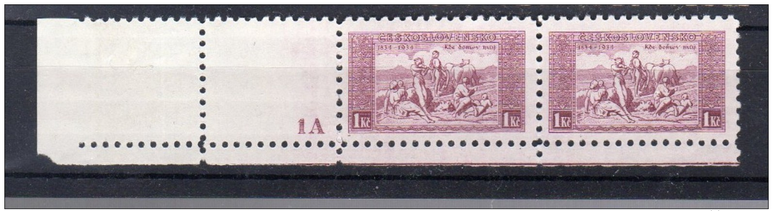 1934 Hymne National Y 290** Mi 330  **  Planche 1A + Bord De Feuille TTB - Ongebruikt