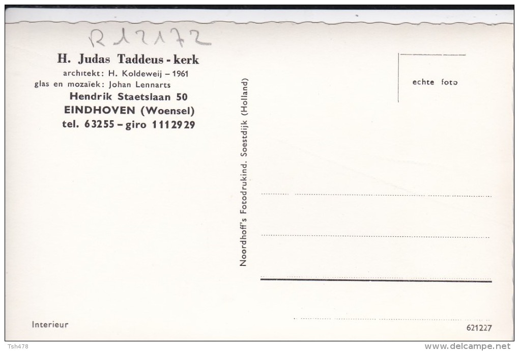 EINDHOVEN--HENDRIK STAETSLAAN 50--H. Judas  Taddeus-kerk---voir 2 Sans - Eindhoven