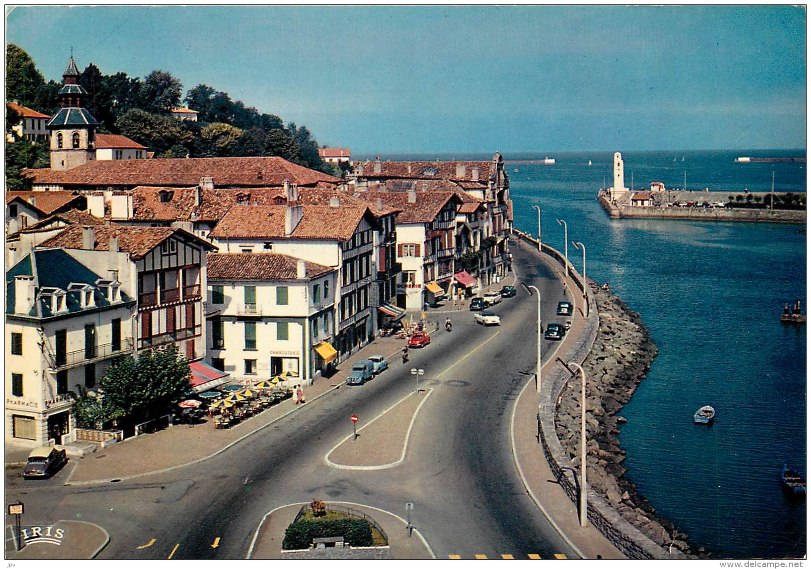 CIBOURE . QUAI RAVEL ET ENTREE DU PORT DE SAINT JEAN DE LUZ . - Ciboure