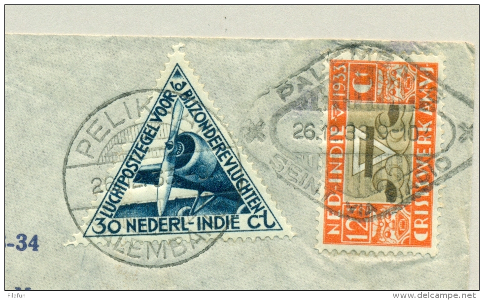 Nederlands Indië - 1933 - Pelikaan Vlucht Palembang - Amsterdam - Nederlands-Indië