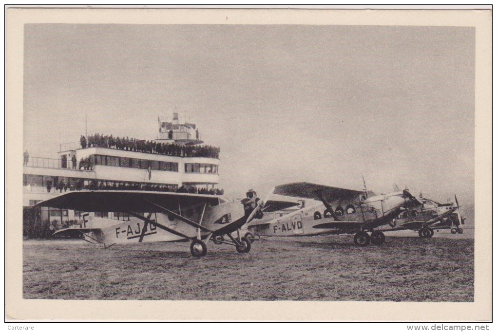 Cpa,rhone,prés De Lyon,PORT Aérien De BRON,aéroport,MEETING,avi Ons De Tourisme Et De Transport,rare,F-ALVD - 1946-....: Moderne