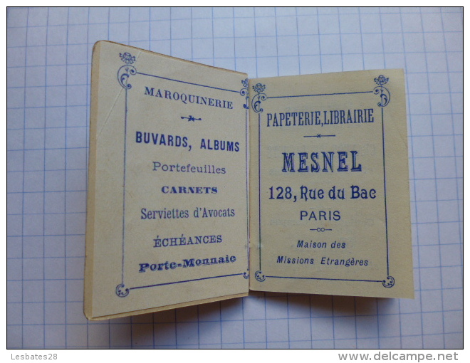 CALENDRIERS AGENDA PETIT CALENDRIER   BIJOU  1905  MAROQUNERIE  PAPETERIE LIBRAIRE MESNEL  PARIS - Klein Formaat: 1901-20