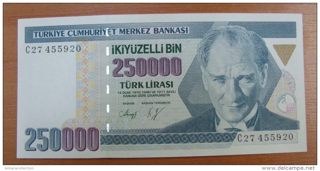 AC - TURKEY- 7th EMISSION 250 000 TL C RARE UNCIRCULATED - Turquie