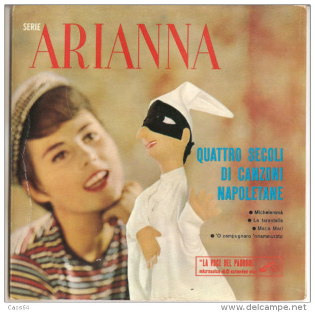 Arianna  Quattro Secoli Di Canzoni Napoletane 1960  VG+/VG+ 7" - Country Et Folk