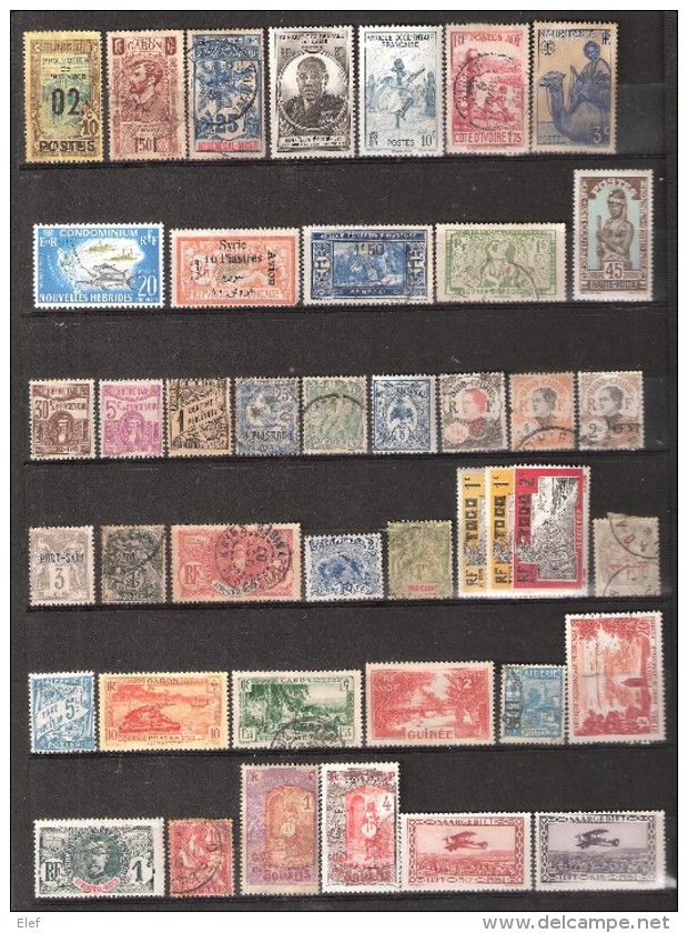 COLONIES FRANCAISES : Lot De 42 Timbres Neufs Et Obl Dont Type SAGE, Groupe, Faidherbe, Palmier,AVION - Collections