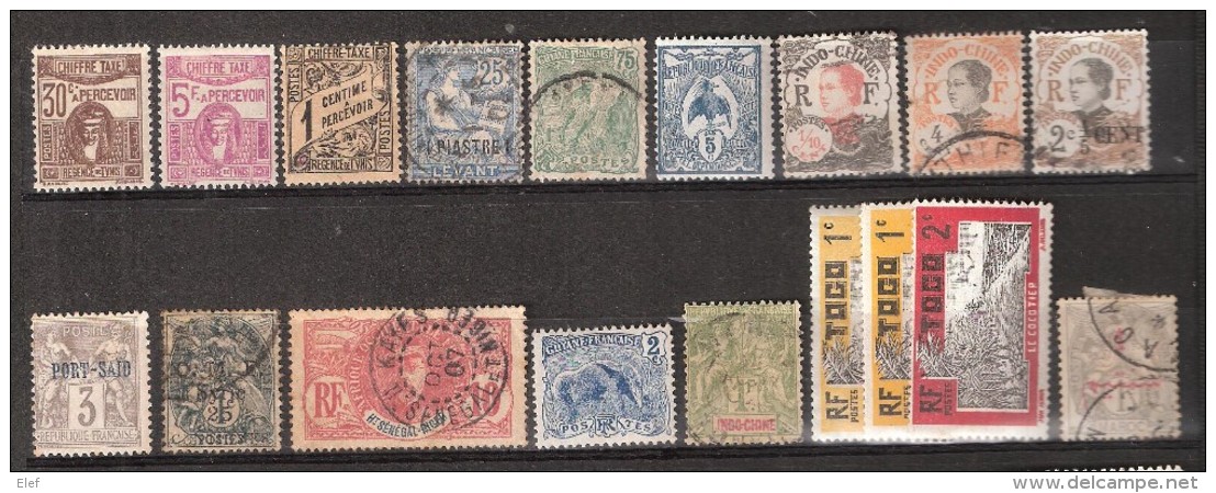 COLONIES FRANCAISES : Lot De 42 Timbres Neufs Et Obl Dont Type SAGE, Groupe, Faidherbe, Palmier,AVION - Collections