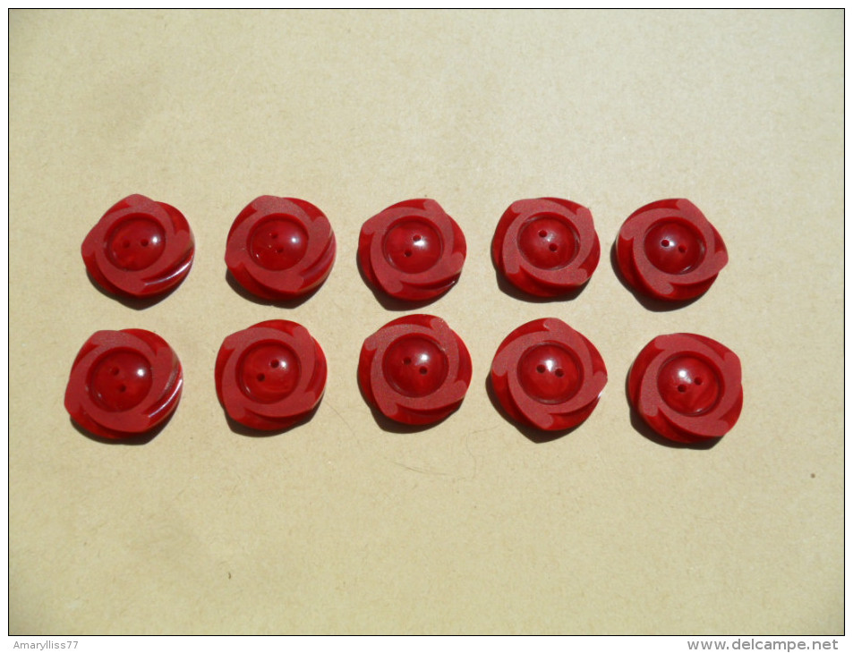 MBR44) Lot De 10 Boutons 17mm - Buttons