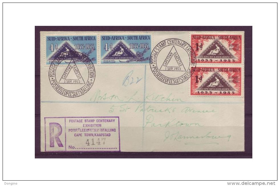 A287. South Africa / Afrique Du Sud / Sudáfrica / 1953 / Stamp On Stamp - FDC